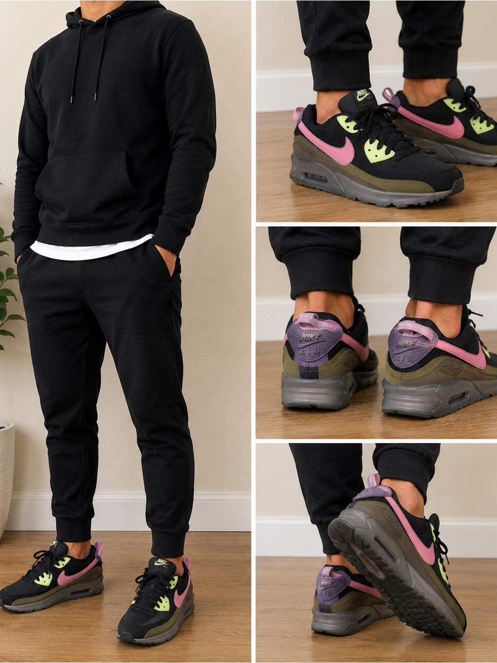 Nike Air Max 90 Black Pink Green Men’s Size 11